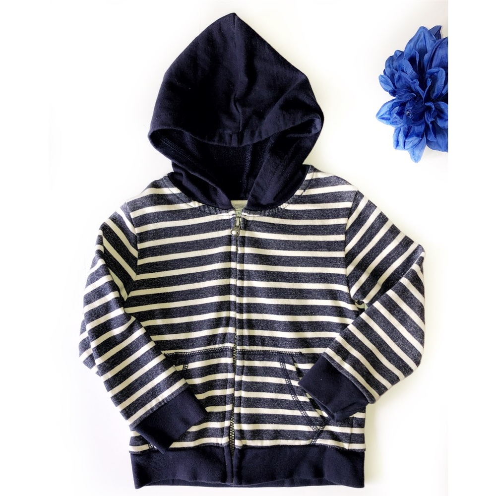 EST. 1989 4T BLUE / WHITE STRIPED ZIPPER HOODIE